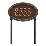 Whitehall Concord Oval Standard Lawn 1-Line Personalized Address Plaque - Oil-Rubbed Bronze