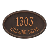 Whitehall Concord Oval Estate Wall 2-Line Personalized Address Plaque - Oil-Rubbed Bronze