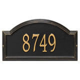 Whitehall Providence Arch Standard Wall 1-Line Personalized Address Plaque - Black/Gold