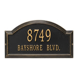 Whitehall Providence Arch Standard Wall 2-Line Personalized Address Plaque - Black/Gold