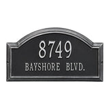 Whitehall Providence Arch Standard Wall 2-Line Personalized Address Plaque - Black/Silver
