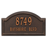 Whitehall Providence Arch Standard Wall 2-Line Personalized Address Plaque - Oil-Rubbed Bronze