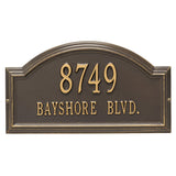 Whitehall Providence Arch Standard Wall 2-Line Personalized Address Plaque - Bronze/Gold