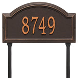 Whitehall Providence Arch Standard Lawn 1-Line Personalized Address Plaque - Oil-Rubbed Bronze