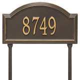 Whitehall Providence Arch Standard Lawn 1-Line Personalized Address Plaque - Bronze/Gold