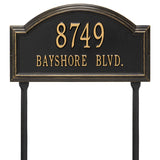 Whitehall Providence Arch Standard Lawn 2-Line Personalized Address Plaque - Black/Gold