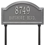 Whitehall Providence Arch Standard Lawn 2-Line Personalized Address Plaque - Pewter/Silver