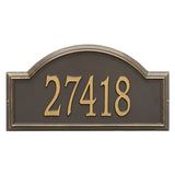 Whitehall Providence Arch Estate Wall 1-Line Personalized Address Plaque - Bronze/Gold