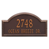 Whitehall Providence Arch Estate Wall 2-Line Personalized Address Plaque - Antique Copper