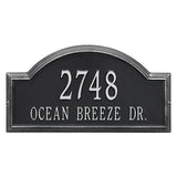 Whitehall Providence Arch Estate Wall 2-Line Personalized Address Plaque - Black/Silver