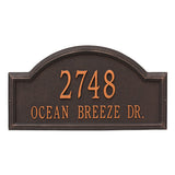 Whitehall Providence Arch Estate Wall 2-Line Personalized Address Plaque - Oil-Rubbed Bronze