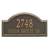 Whitehall Providence Arch Estate Wall 2-Line Personalized Address Plaque - Bronze/Gold