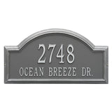 Whitehall Providence Arch Estate Wall 2-Line Personalized Address Plaque - Pewter/Silver