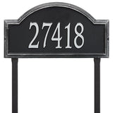 Whitehall Providence Arch Estate Lawn 1-Line Personalized Address Plaque - Black/Silver