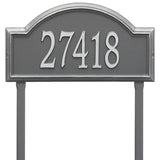 Whitehall Providence Arch Estate Lawn 1-Line Personalized Address Plaque - Pewter/Silver