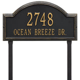 Whitehall Providence Arch Estate Lawn 2-Line Personalized Address Plaque - Black/Gold