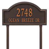 Whitehall Providence Arch Estate Lawn 2-Line Personalized Address Plaque - Oil-Rubbed Bronze