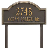 Whitehall Providence Arch Estate Lawn 2-Line Personalized Address Plaque - Bronze/Gold