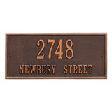 Whitehall Hartford Standard Wall 2-Line Personalized Address Plaque - Antique Copper