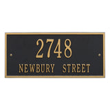 Whitehall Hartford Standard Wall 2-Line Personalized Address Plaque - Black/Gold