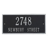 Whitehall Hartford Standard Wall 2-Line Personalized Address Plaque - Black/Silver