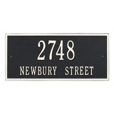 Whitehall Hartford Standard Wall 2-Line Personalized Address Plaque - Black/White