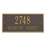 Whitehall Hartford Standard Wall 2-Line Personalized Address Plaque - Bronze/Gold