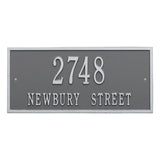 Whitehall Hartford Standard Wall 2-Line Personalized Address Plaque - Pewter/Silver