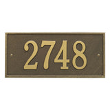 Whitehall Hartford Standard Wall 1-Line Personalized Address Plaque - Antique Brass