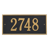 Whitehall Hartford Standard Wall 1-Line Personalized Address Plaque - Black/Gold