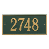 Whitehall Hartford Standard Wall 1-Line Personalized Address Plaque - Green/Gold