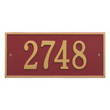 Whitehall Hartford Standard Wall 1-Line Personalized Address Plaque - Red/Gold