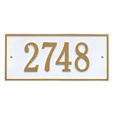 Whitehall Hartford Standard Wall 1-Line Personalized Address Plaque - White/Gold