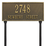 Whitehall Hartford Standard Lawn 2-Line Personalized Address Plaque - Antique Brass