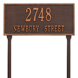 Whitehall Hartford Standard Lawn 2-Line Personalized Address Plaque - Antique Copper