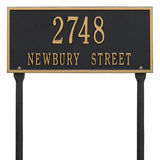 Whitehall Hartford Standard Lawn 2-Line Personalized Address Plaque - Black/Gold