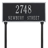Whitehall Hartford Standard Lawn 2-Line Personalized Address Plaque - Black/Silver