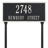 Whitehall Hartford Standard Lawn 2-Line Personalized Address Plaque - Black/White