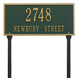Whitehall Hartford Standard Lawn 2-Line Personalized Address Plaque - Green/Gold