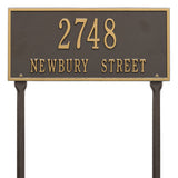 Whitehall Hartford Standard Lawn 2-Line Personalized Address Plaque - Bronze/Gold