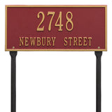 Whitehall Hartford Standard Lawn 2-Line Personalized Address Plaque - Red/Gold