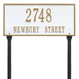 Whitehall Hartford Standard Lawn 2-Line Personalized Address Plaque - White/Gold