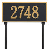 Whitehall Hartford Standard Lawn 1-Line Personalized Address Plaque - Black/Gold
