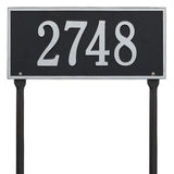 Whitehall Hartford Standard Lawn 1-Line Personalized Address Plaque - Black/Silver