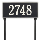 Whitehall Hartford Standard Lawn 1-Line Personalized Address Plaque - Black/White