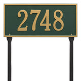 Whitehall Hartford Standard Lawn 1-Line Personalized Address Plaque - Green/Gold