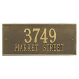 Whitehall Hartford Estate Wall 2-Line Personalized Address Plaque - Antique Brass