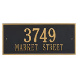 Whitehall Hartford Estate Wall 2-Line Personalized Address Plaque - Black/Gold