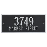 Whitehall Hartford Estate Wall 2-Line Personalized Address Plaque - Black/Silver