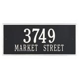 Whitehall Hartford Estate Wall 2-Line Personalized Address Plaque - Black/White